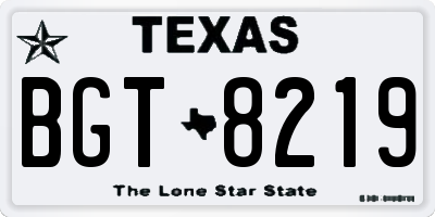 TX license plate BGT8219