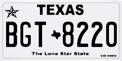 TX license plate BGT8220