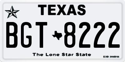 TX license plate BGT8222