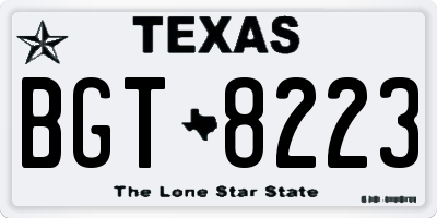 TX license plate BGT8223