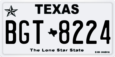 TX license plate BGT8224