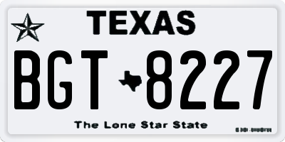 TX license plate BGT8227