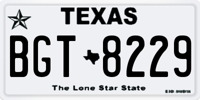 TX license plate BGT8229