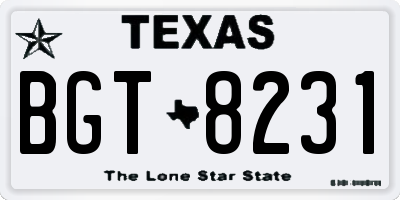 TX license plate BGT8231