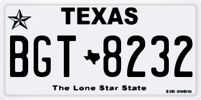 TX license plate BGT8232