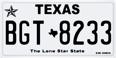 TX license plate BGT8233