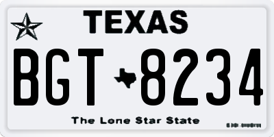 TX license plate BGT8234
