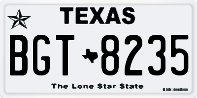 TX license plate BGT8235