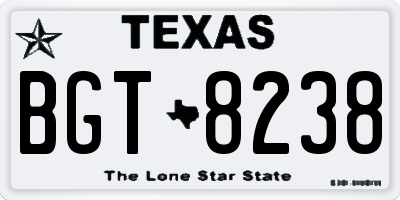 TX license plate BGT8238