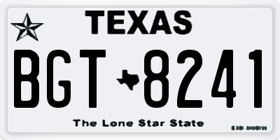 TX license plate BGT8241