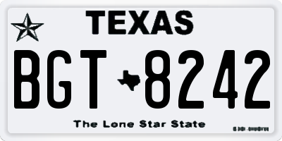 TX license plate BGT8242