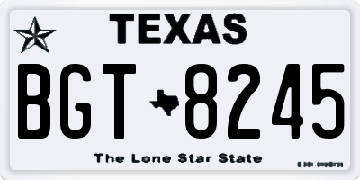 TX license plate BGT8245