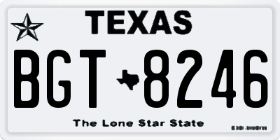 TX license plate BGT8246