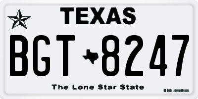 TX license plate BGT8247