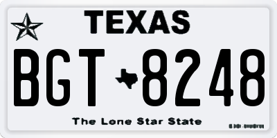 TX license plate BGT8248
