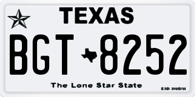 TX license plate BGT8252