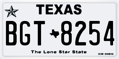 TX license plate BGT8254