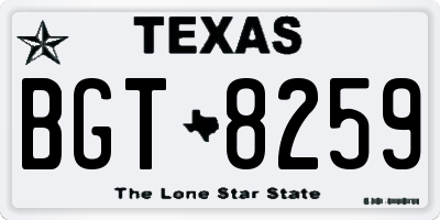 TX license plate BGT8259