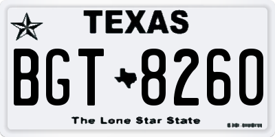 TX license plate BGT8260