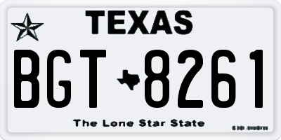 TX license plate BGT8261