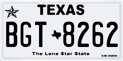 TX license plate BGT8262