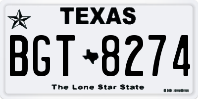 TX license plate BGT8274