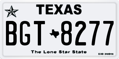TX license plate BGT8277