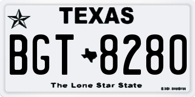 TX license plate BGT8280