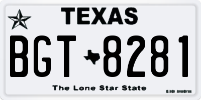 TX license plate BGT8281