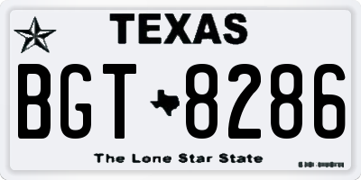 TX license plate BGT8286