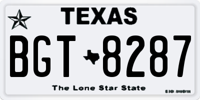 TX license plate BGT8287