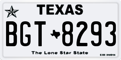 TX license plate BGT8293