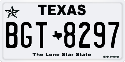 TX license plate BGT8297