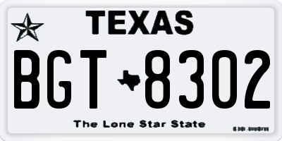 TX license plate BGT8302