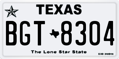TX license plate BGT8304