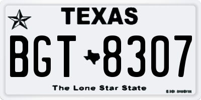 TX license plate BGT8307