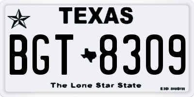 TX license plate BGT8309