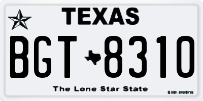 TX license plate BGT8310
