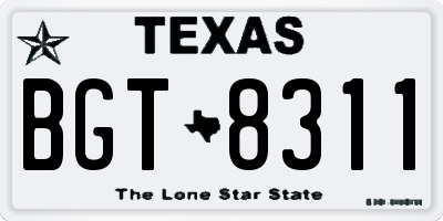 TX license plate BGT8311