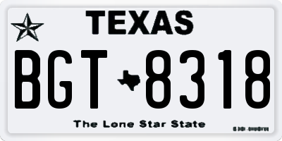TX license plate BGT8318