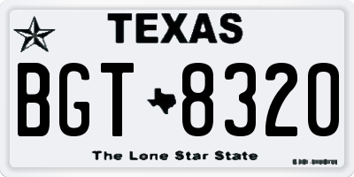 TX license plate BGT8320