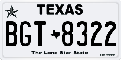 TX license plate BGT8322