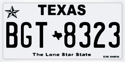 TX license plate BGT8323