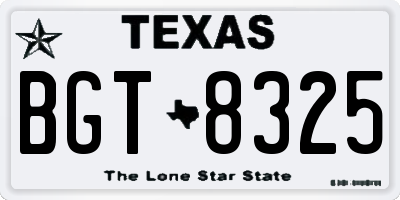 TX license plate BGT8325