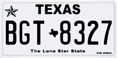 TX license plate BGT8327