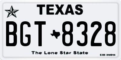 TX license plate BGT8328