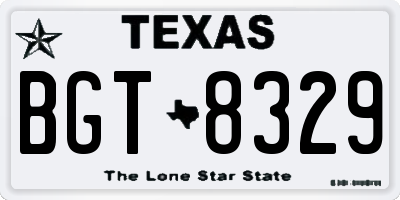 TX license plate BGT8329
