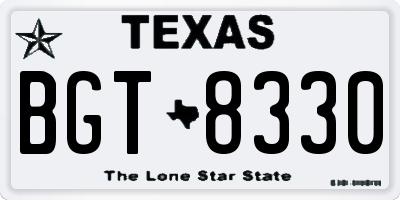 TX license plate BGT8330