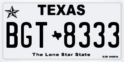 TX license plate BGT8333