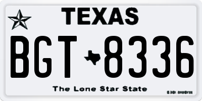 TX license plate BGT8336